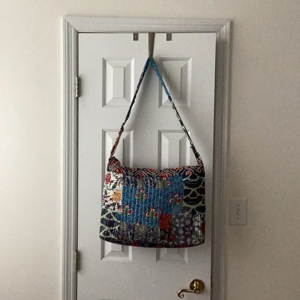 Ruggine handmade shoulder crossbody boho bag duffle purse patchwork look kantha